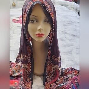 Ellen Tracy Multi Pattern Scarf   Size 14"×56"